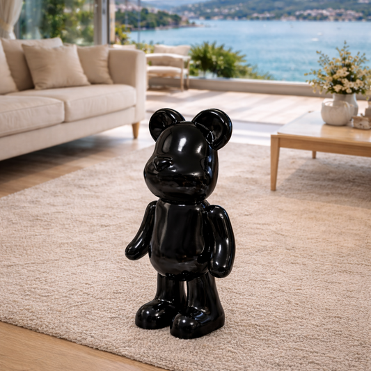 Valtea PopArt GlossyBear Lüks Ayı Figür – 40 / 55 / 75 cm – Black / Gold / Silver
