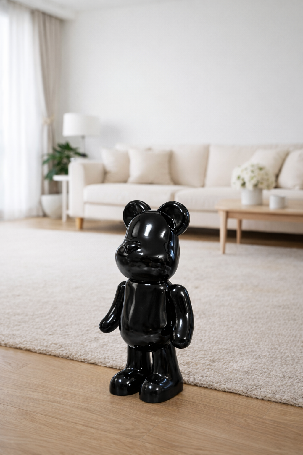 Valtea PopArt GlossyBear Lüks Ayı Figür – 40 / 55 / 75 cm – Black / Gold / Silver